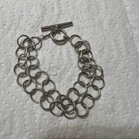 Stirling Silver 925 double Chain Bracelet - Picture 1 of 5